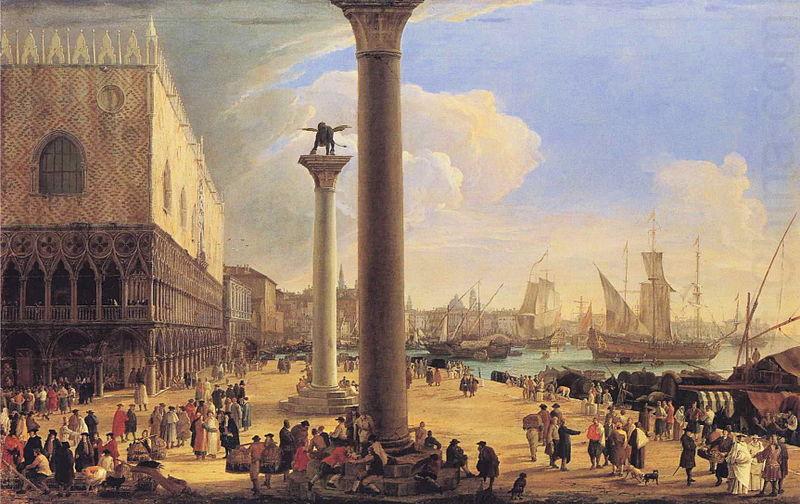 Luca Carlevarijs The Dock Facing the Doge's Palace china oil painting image